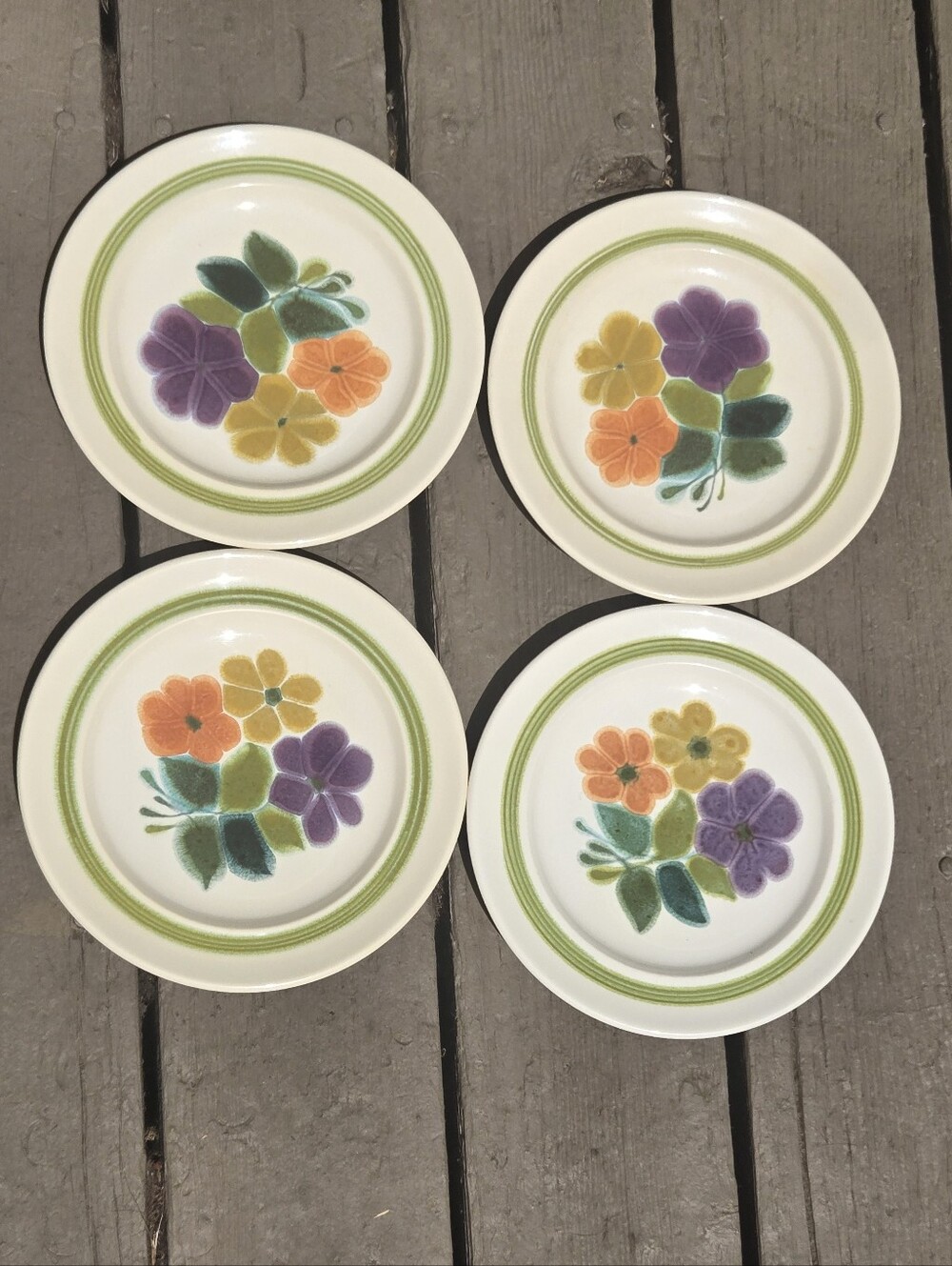 Franciscan Earthenware Floral Pattern Salad Dessert Plates - Set of 4